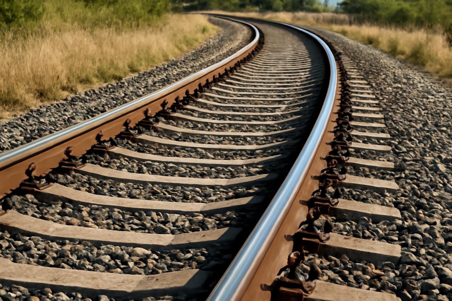 Görbülő vasúti sínek, amelyek a hőtágulás miatt deformálódtak.