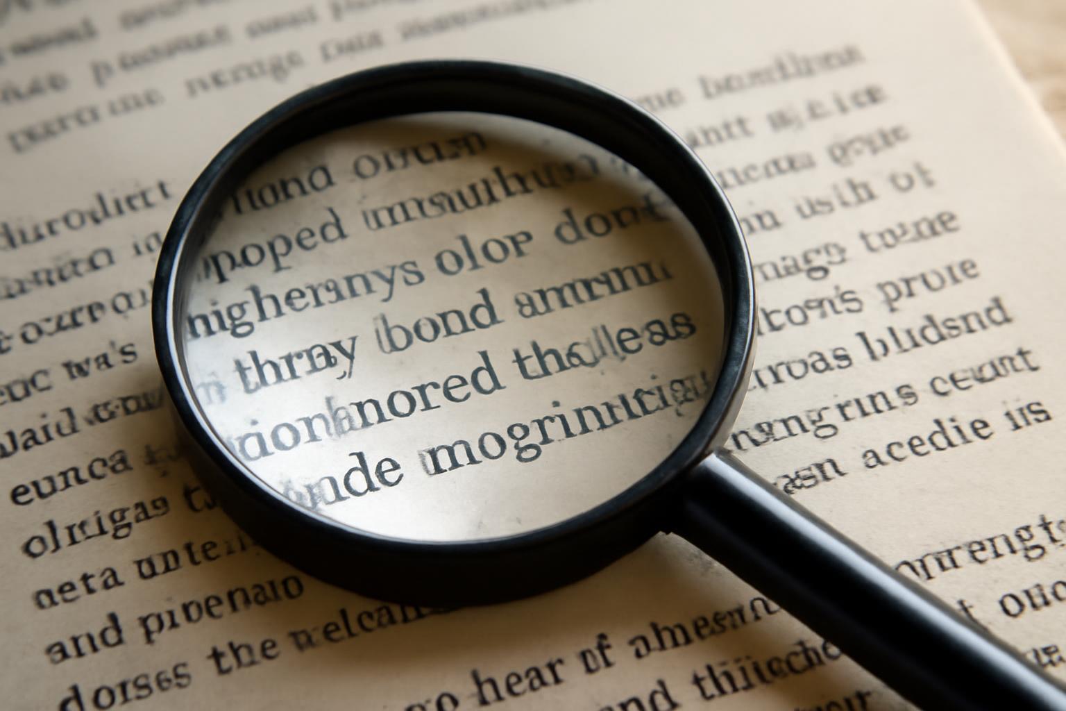Egy nagyító lencséje alatt lévő szöveg, amely a fénytörés jelenségét illusztrálja.