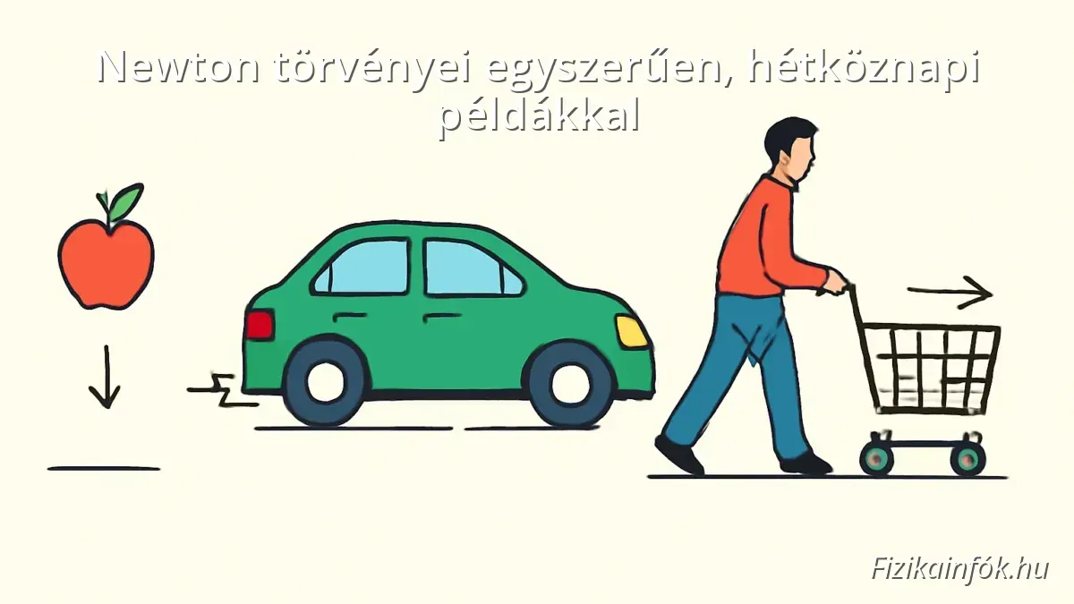 Illustration representing Newton's three laws of motion with everyday life examples