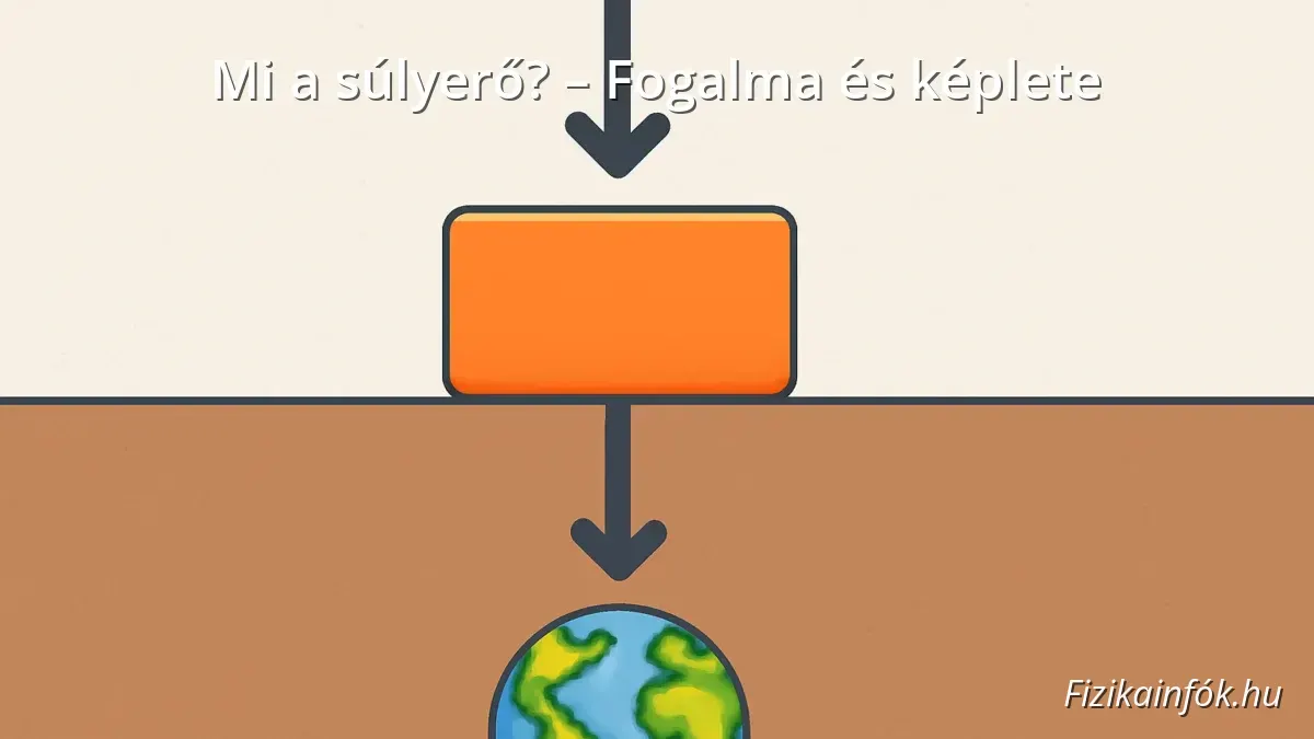 Diagram showing weight force acting on an object directed towards Earth